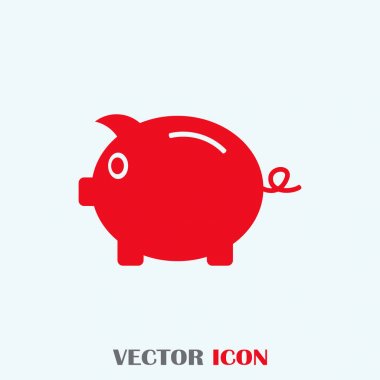 Kumbara. Anahat tarzı tamamen ölçeklenebilir vektör simgesi.