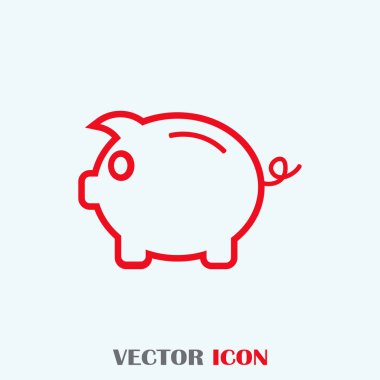 Kumbara. Anahat tarzı tamamen ölçeklenebilir vektör simgesi.