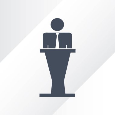 Hoparlör vektör simgesi. Tribün örnek konuşan hatip.