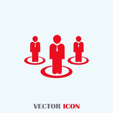 İnsanlar simgesini trendy düz stil. Kalabalık işareti. Web sitesi tasarımı, logo, app, UI kişi simgesi. Vektör çizim