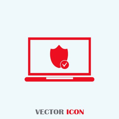 vektör dizüstü kalkan simgesi