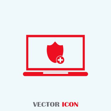 vektör dizüstü kalkan simgesi