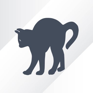 Siyah kedi silueti. Vektör illüstrasyonu.