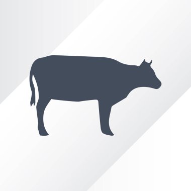 İnek siluet. Vektör simgesi.