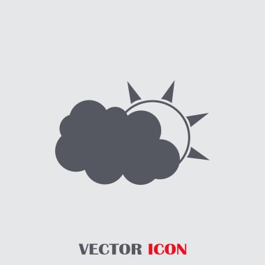 Web simgesi. Güneşin ve bulutların