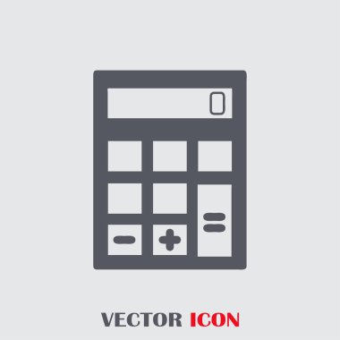 Hesap makinesi simgesi, vektör illüstrasyonu. düz tasarım biçimi.