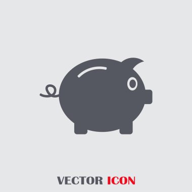 Kumbara. Anahat tarzı tamamen ölçeklenebilir vektör simgesi.