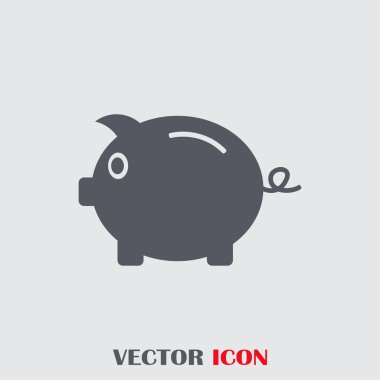 Kumbara. Anahat tarzı tamamen ölçeklenebilir vektör simgesi.