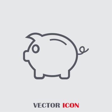 Kumbara. Anahat tarzı tamamen ölçeklenebilir vektör simgesi.