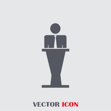 Hoparlör vektör simgesi. Tribün örnek konuşan hatip.