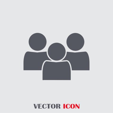 İnsanlar simgesini trendy düz stil. Kalabalık işareti. Web sitesi tasarımı, logo, app, UI kişi simgesi. Vektör çizim