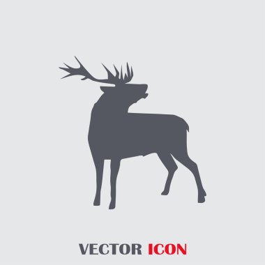 Bir arka plan üzerinde ayakta geyiği siluet. Vektör çizim.