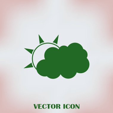 Web simgesi. Güneşin ve bulutların