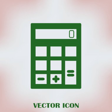 Hesap makinesi simgesi, vektör illüstrasyonu. düz tasarım biçimi.