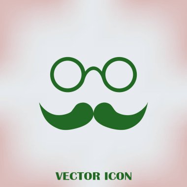 Bıyık ve gözlük vektör simgesi.