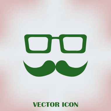 Bıyık ve gözlük vektör simgesi.