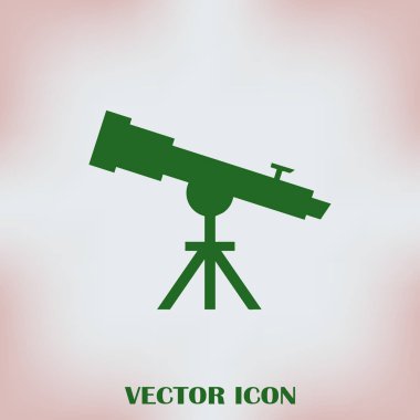 Teleskop simge vektör, katı illüstrasyon