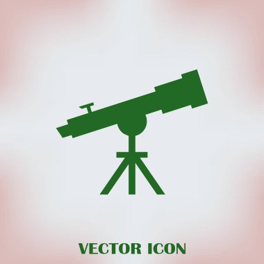 Teleskop simge vektör, katı illüstrasyon