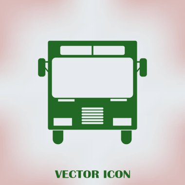 Okul otobüsü simgesi üzerinde arka izole. Logo illüstrasyon