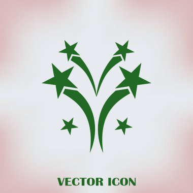 Fireworks simgesini, anahat vektör işareti. logo illüstrasyon