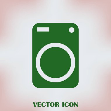 Çamaşır makinesi simgesi. Cihazı vektör simgesi. Çamaşır makinesi simge vektör. Vektör görüntü.