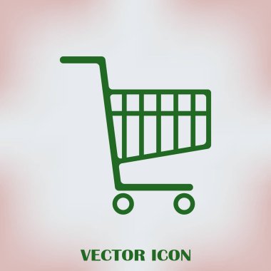 Sepet vektör simgesi. Düz tasarım stili