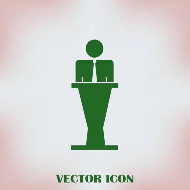 Hoparlör vektör simgesi. Tribün örnek konuşan hatip.