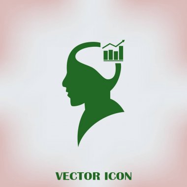 Bir grafik ile bir adam baş siluet çizimi