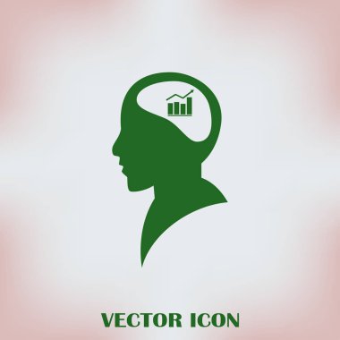 Bir grafik ile bir adam baş siluet çizimi