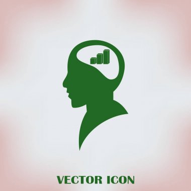 Bir grafik ile bir adam baş siluet çizimi