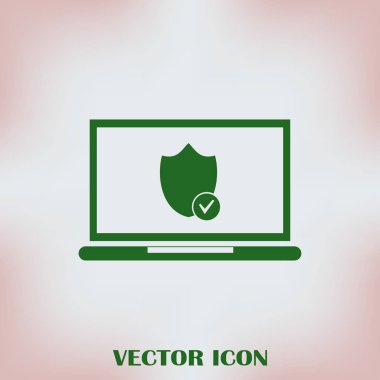 vektör dizüstü kalkan simgesi