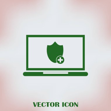 vektör dizüstü kalkan simgesi