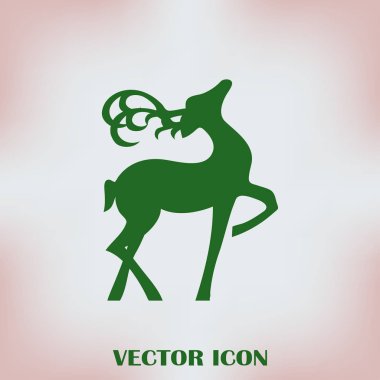 Bir arka plan üzerinde ayakta geyiği siluet. Vektör çizim.