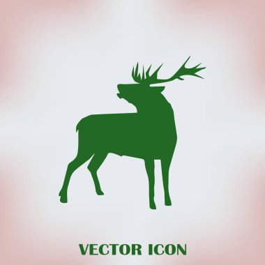 Bir arka plan üzerinde ayakta geyiği siluet. Vektör çizim.