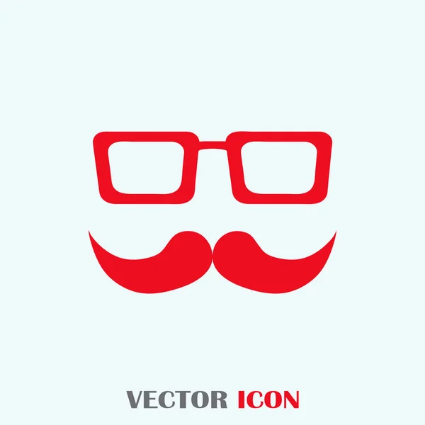 Ícone de vetor de bigode e óculos . — Vetor de Stock