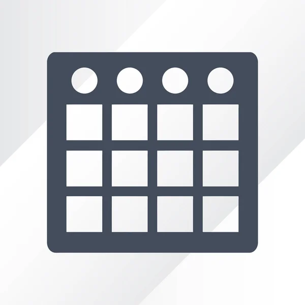 Ημερολόγιο απομονωμένες Web επίπεδη σιλουέτα εικονίδιο κινητού — Διανυσματικό Αρχείο