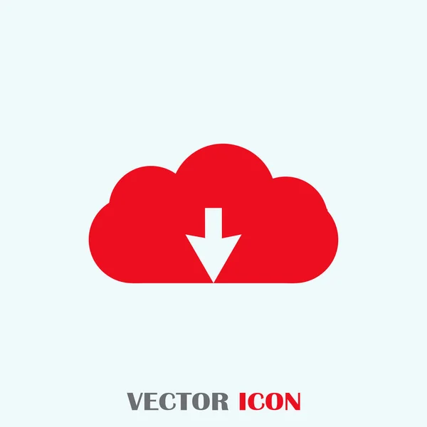 Nuvem com seta para baixo ícone do esboço vetorial — Vetor de Stock