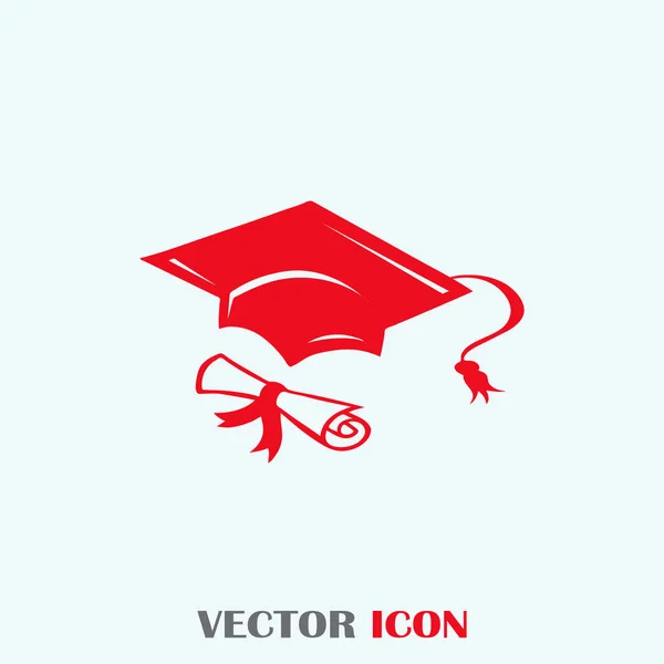 卒業キャップとディプロマの web アイコン。ベクトル図 — ストックベクタ