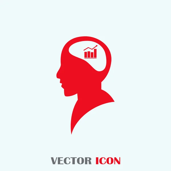Illustration d'une silhouette tête d'homme avec un graphique — Image vectorielle