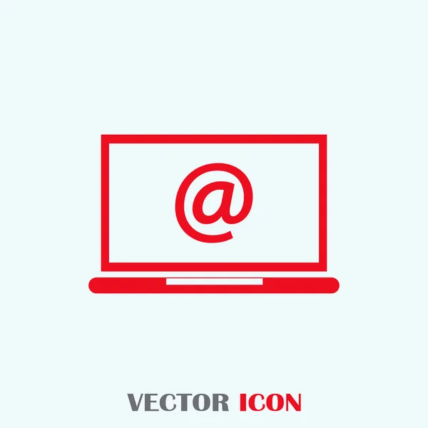 Laptop com envelope e-mail na tela. E-mail marketing, conceitos de publicidade na internet. Ilustração vetorial plana . — Vetor de Stock