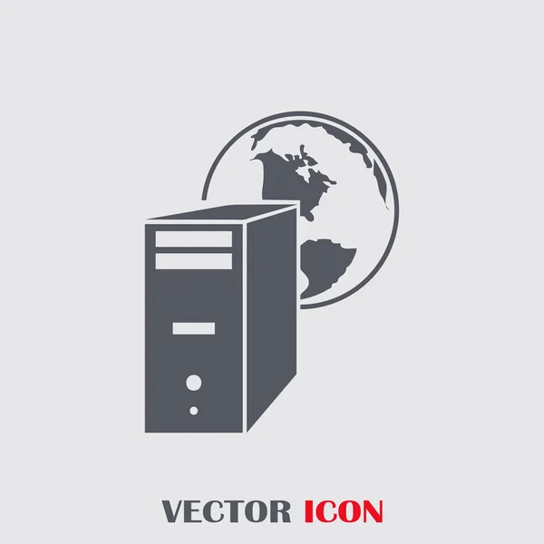 Icono del monitor del ordenador. Símbolo de PC plano. Ilustración vectorial, EPS10. — Vector de stock
