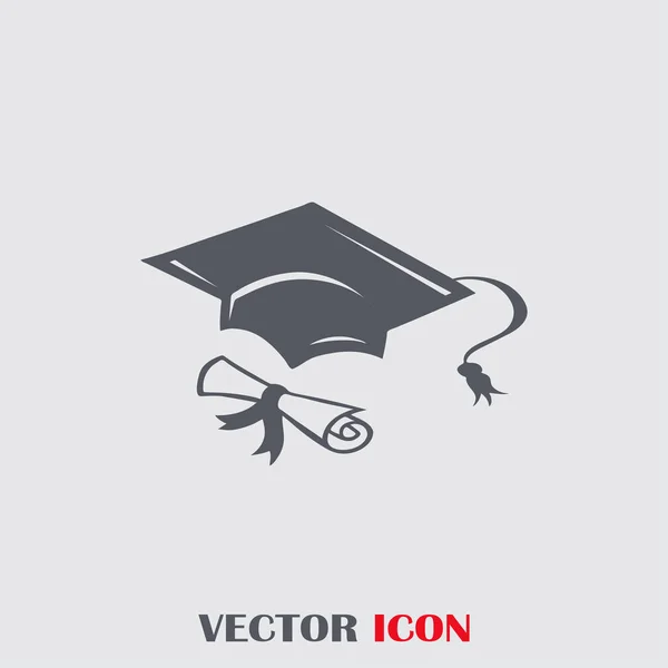 Boné de formatura e ícone da web diploma. ilustração vetorial —  Vetores de Stock