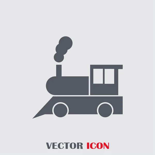 Ícone do trem: pictograma de locomotiva de motor a vapor clássico antigo — Vetor de Stock