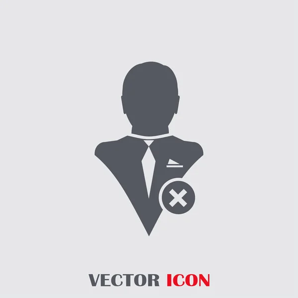 Perfil de usuario signo icono web con borrar glifo. Elemento de diseño de ilustración vectorial eps10 — Vector de stock