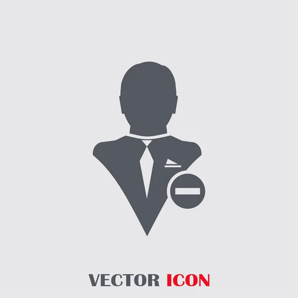Perfil de usuario signo icono web con borrar glifo. Elemento de diseño de ilustración vectorial eps10 — Vector de stock