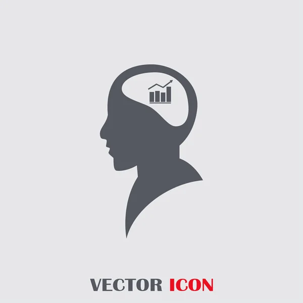 Illustration d'une silhouette tête d'homme avec un graphique — Image vectorielle