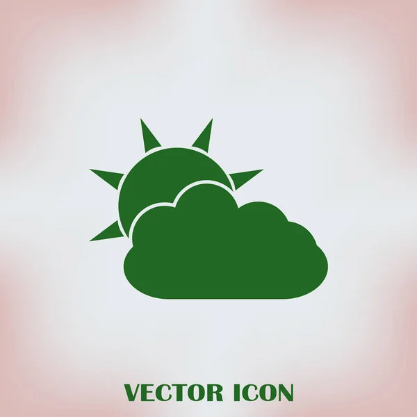 Icono web. Sol y nubes — Vector de stock