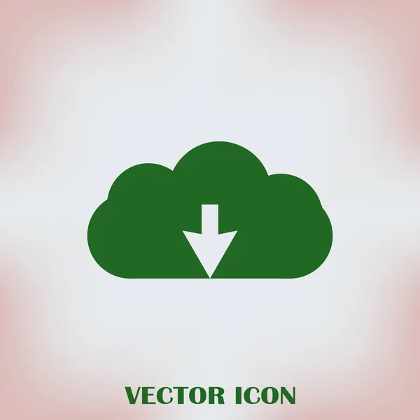 Облако со стрелкой вниз по векторному эскизу значок — стоковый вектор