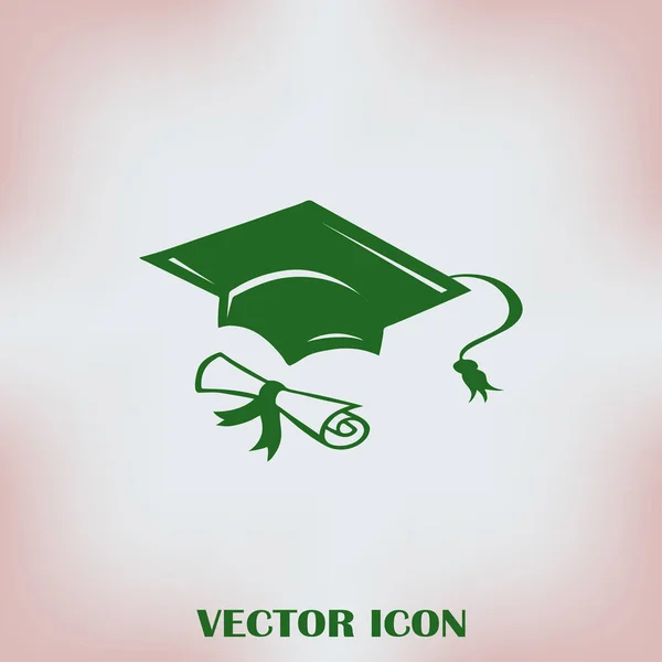 Boné de formatura e ícone da web diploma. ilustração vetorial — Vetor de Stock