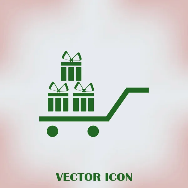 Gift icon, vector illustration. Flat design style — Stock Vector